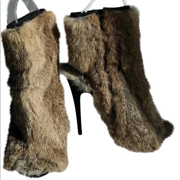 Celine Rabbit Fur Boots - Picture 3 of 10